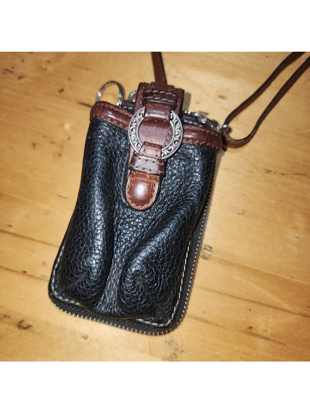 BRIGHTON small crossbody flip phone case leather wallet on a string